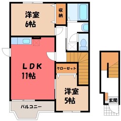 古河駅 バス25分  境小学校前下車：停歩16分 2階の物件間取画像